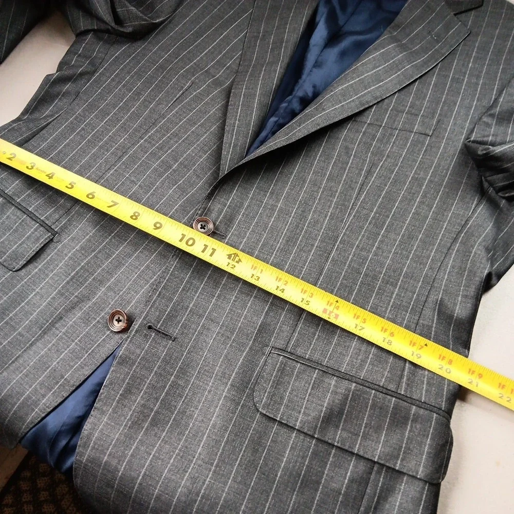 Jack Victor 1913 Luxury Blazer Men's 40R Century Gray Stripe Corporate Boardroom - Picture 7 of 11